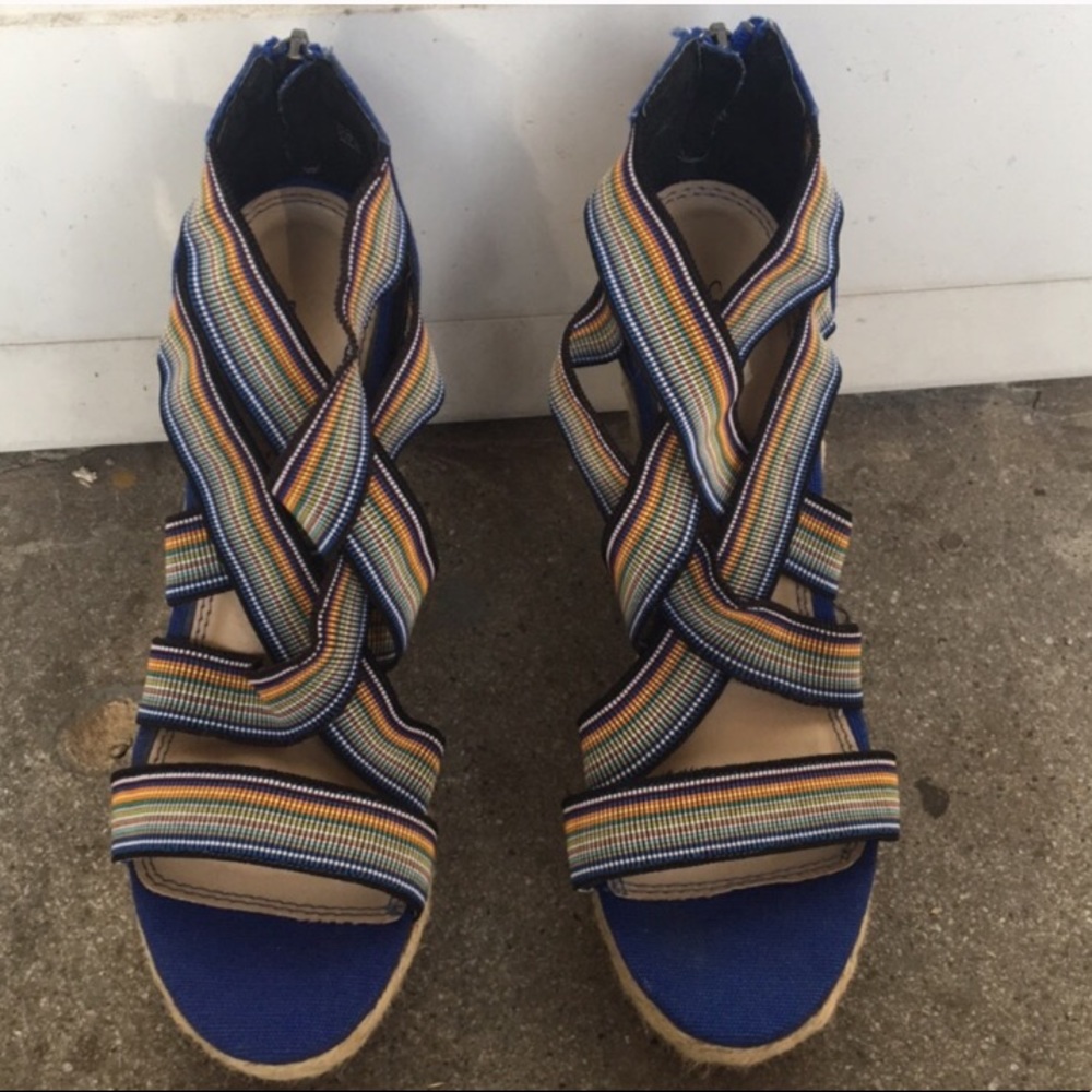 Strappy rainbow wedges